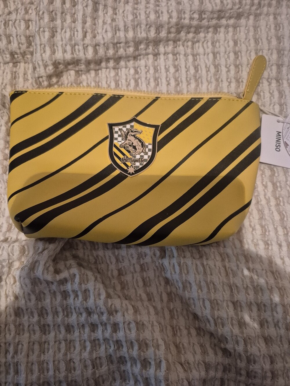 MINISO Harry Potter Yellow & Black Stripe Cosmetic Pouch